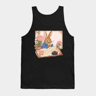 Read a Book with Coffee and Flemish Giant Rabbit Bunny Tank Top